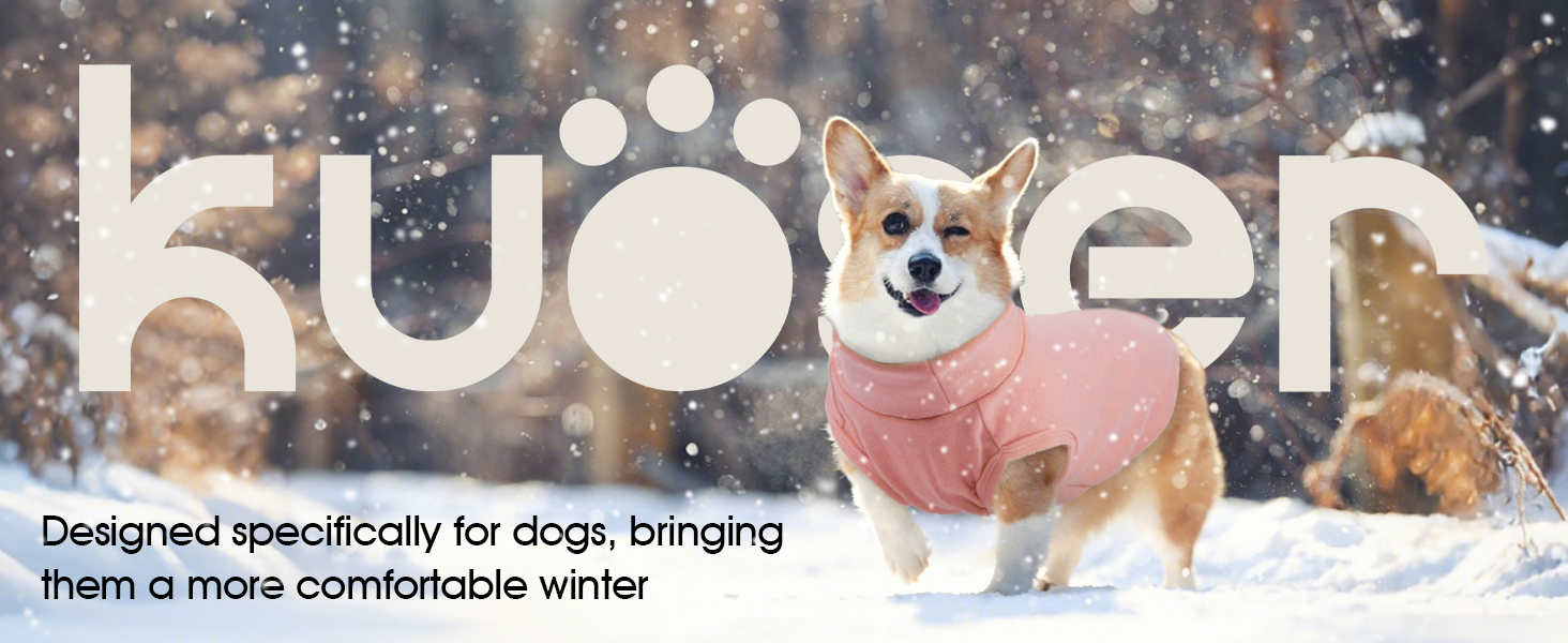 Теплий пуловер для собак Kuoser, розмір L, коричневий: м'який флісовий жилет для середніх собак