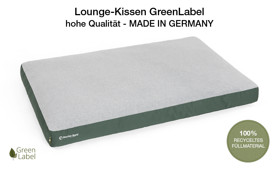 М'яке ліжко для собак середніх порід GreenLabel (88x60 см, зелене) - зручне, миється, з м'якого флусу