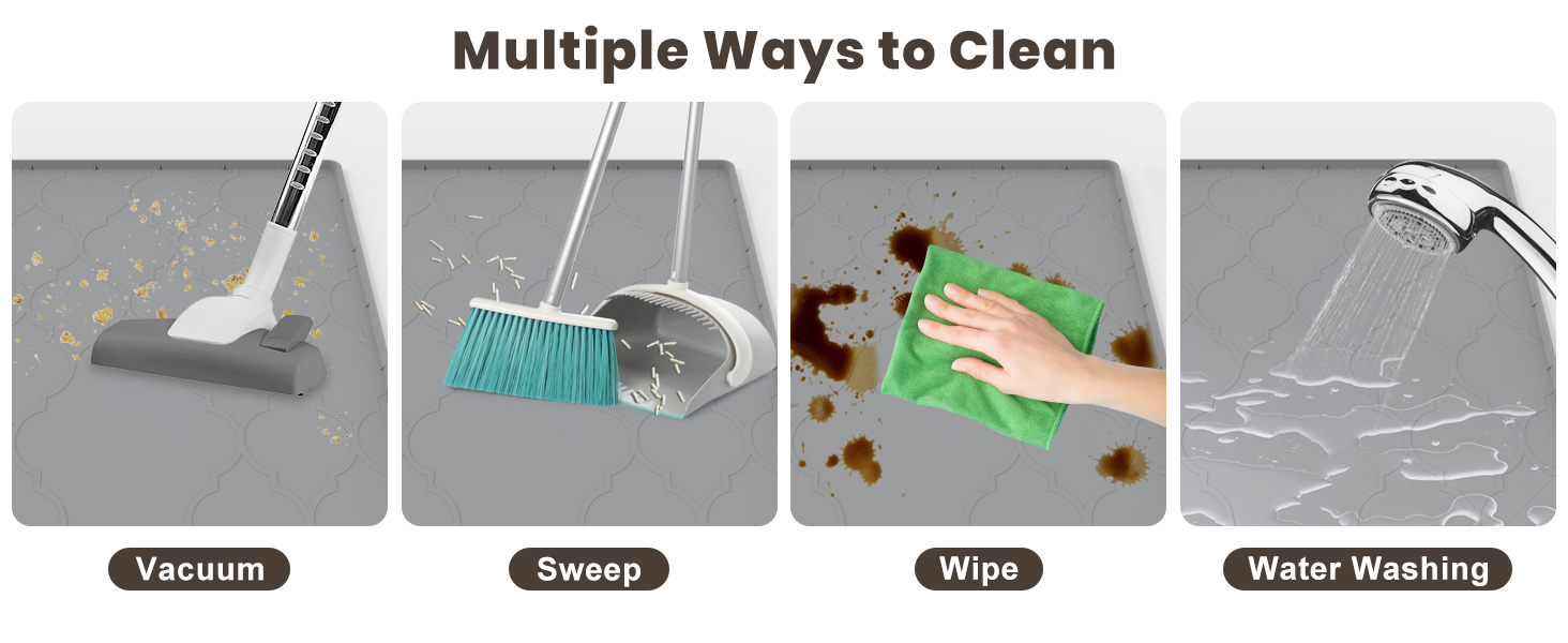 Силіконова килимок під лоток для котів, 86x56 см, вологостійкий, легко чиститься, не слизький, сірий