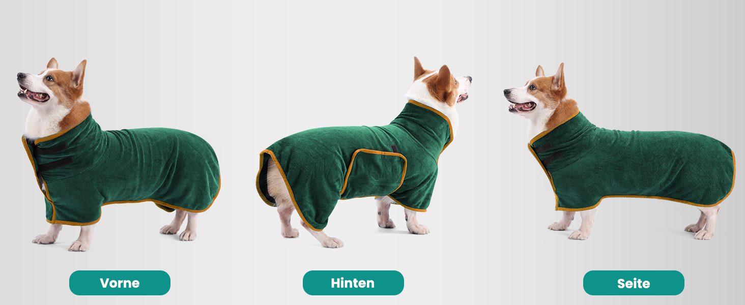 Рушник для собак PETTOM з мікрофібри, швидковисихаючий, бавовняний, супер-поглинаючий, для великих, середніх та маленьких собак (M, Зелений) M Темно-зелений