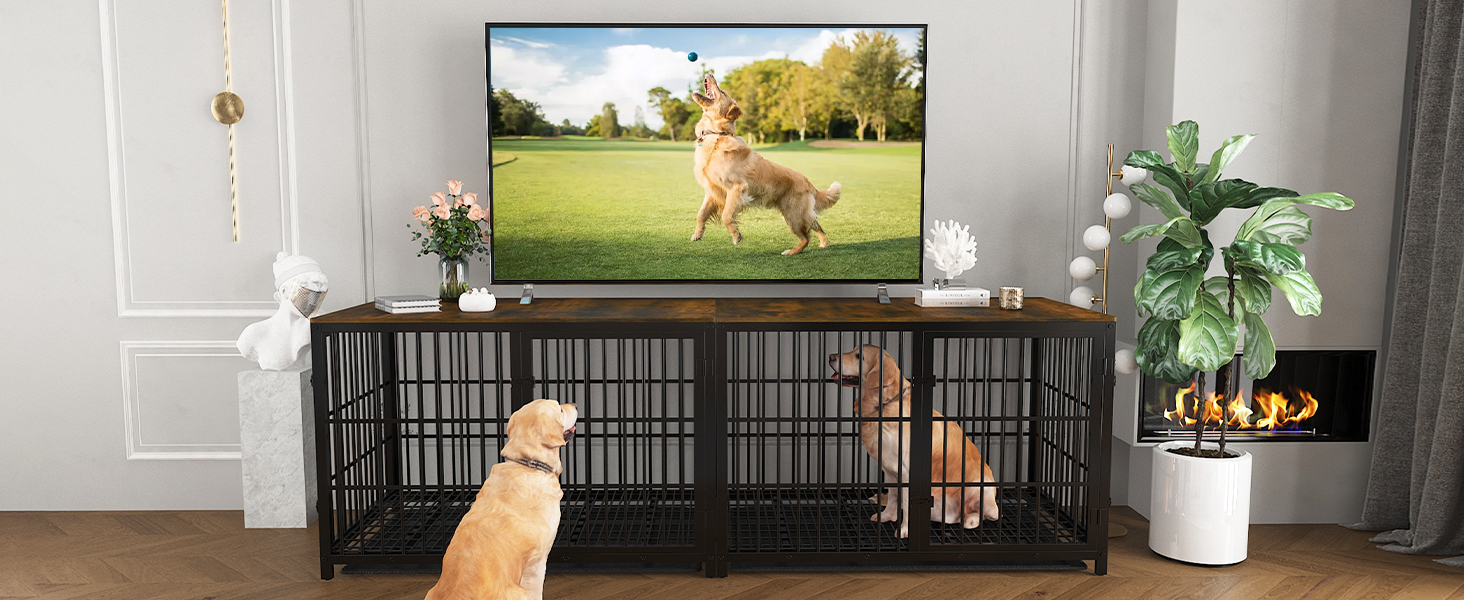 Клітка для собак BingoPaw XXL: Сучасний шафка-будка для великих собак 120см з приставним столиком та висувним лотком, 120×77×81.5см, Чорний