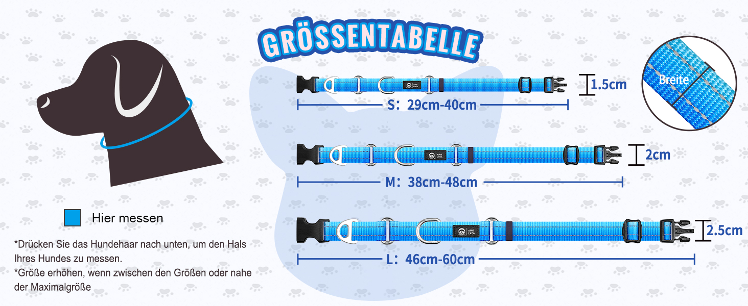 Нашийник для собак Martingale, світловідбиваючий, з зупиняючим ефектом, для великих, середніх та маленьких собак, нейлон, синій, розмір L