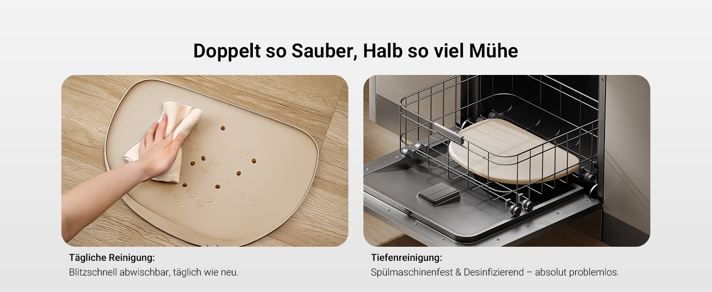 Підкладка під миску для котів DownyPaws, силіконова, 45 x 32 см, бежева - протиковзна, легко миється, BPA-free