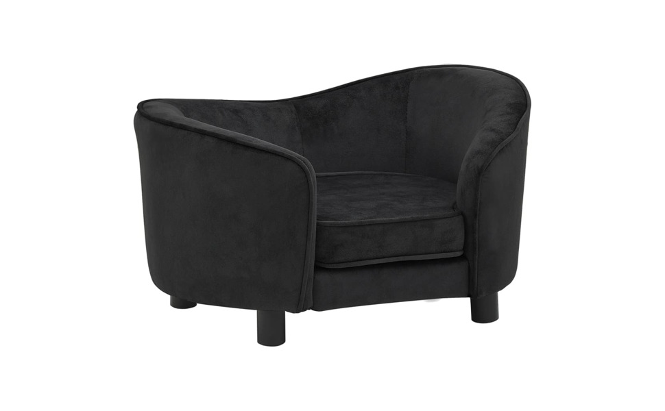 Софа для собак VidaXL чорна 69x49x40 см, м'яке ліжко для собак/кішок