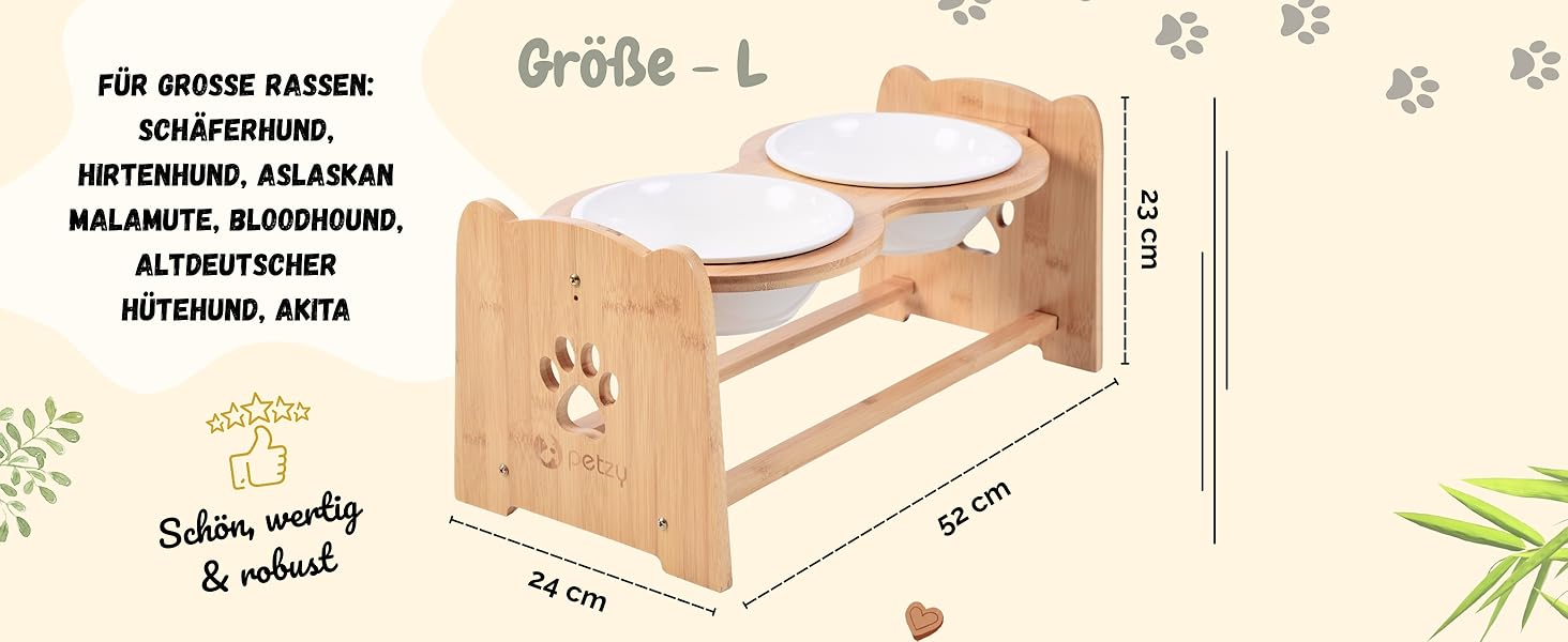 Преміум годівниця для собак та котів Petzy Ceramic, 350 мл | Регульована висота, антиковзаюча підставка, ідеальна для маленьких тварин