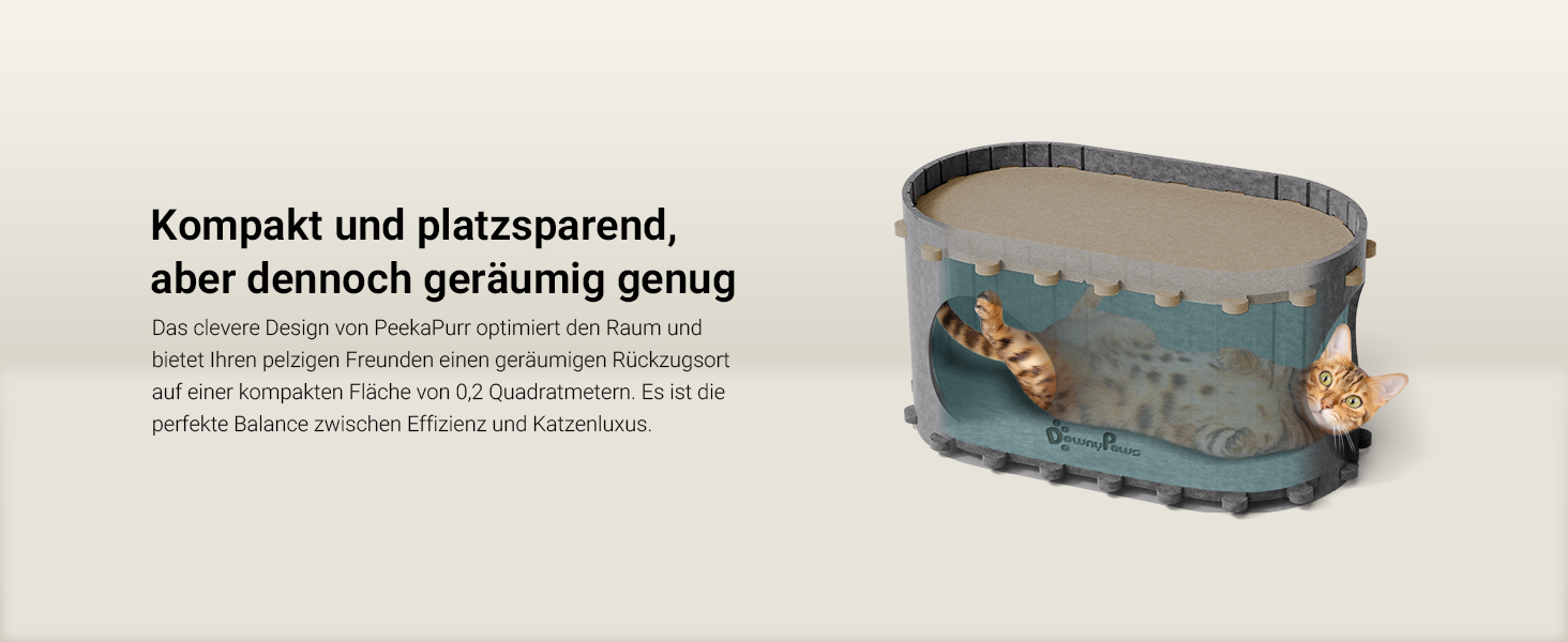 Кігтеточка-будиночок для котів DownyPaws з фетру, 2-ярусна, 50 x 33 x 50 см, сірий (1 шт.)