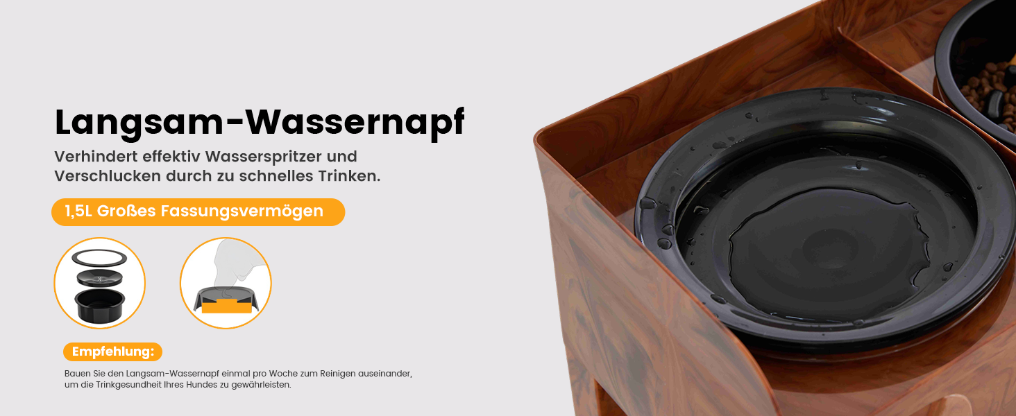 Підвищена годівниця для собак Gardner, 2-в-1: миска для води без розливання та миска для повільного годування з регульованою висотою, 5 рівнів, протиковзна годівниця для середніх та великих собак