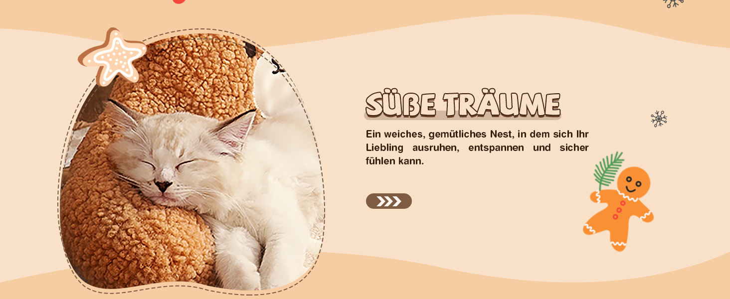 ALLSOPETS Крісло-лежанка для котів, пухнасте, тепле, кругле, для дому, знімний, пральний, для котів, кошенят та маленьких собак (Мокко Браун)