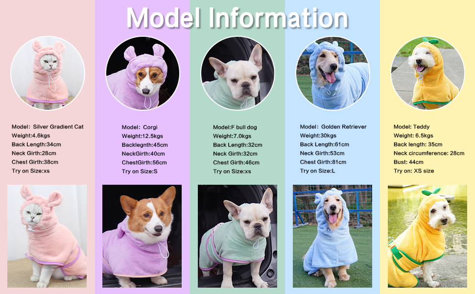 Рушник для собак та котів Fnaobai, халат, швидковисихаючий, з капюшоном, регульований, для басейну, пляжу, XS, зелений