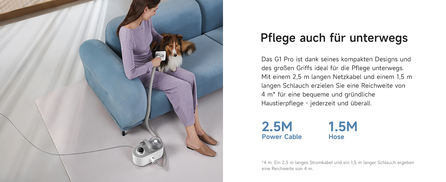 Пылесос для ухода за домашними животными Mova G1 Pro: 7-в-1, 4 уровня мощности, 11kPa, тихая работа