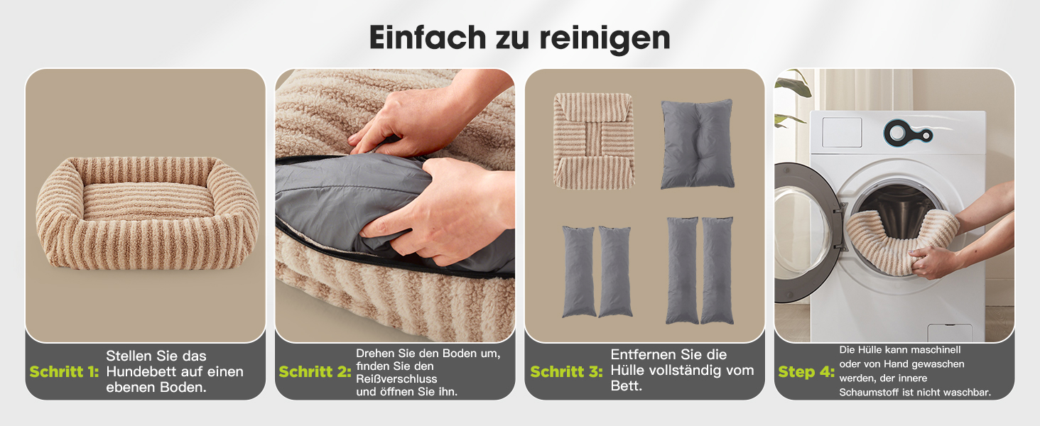 Лежанка для собак середнього розміру, миюча, знімний чохол, тепла, м'яка, заспокійлива, з антиковзаючою основою, 64 x 54 x 18 см, сіра