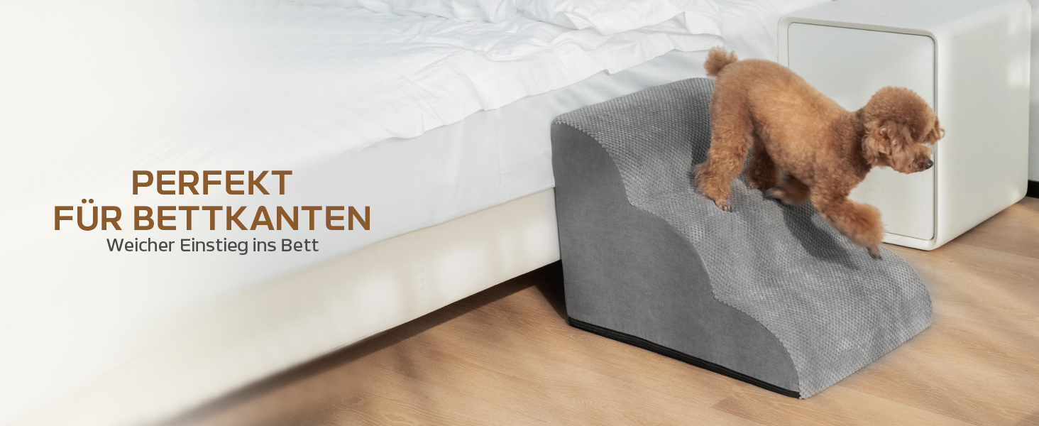 Сходинки для собак Mora Pets: 2 шт., 30 см, сірий, для маленьких собак та котів, з антиковзким покриттям