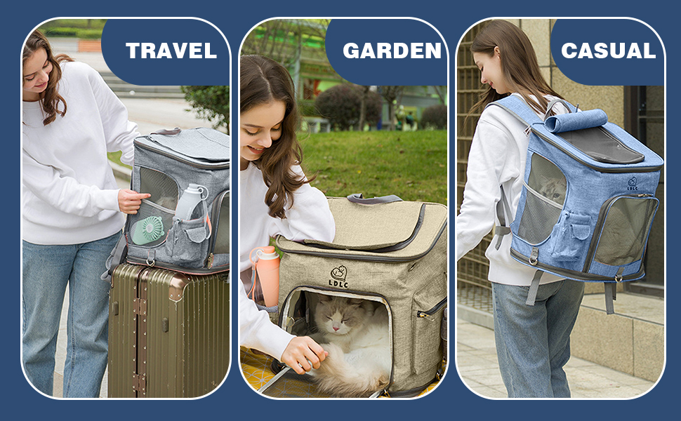 Рюкзак для собак і котів PETCUTE: складаний, з підкладкою, дихаючий, з регульованими ременями, сірий