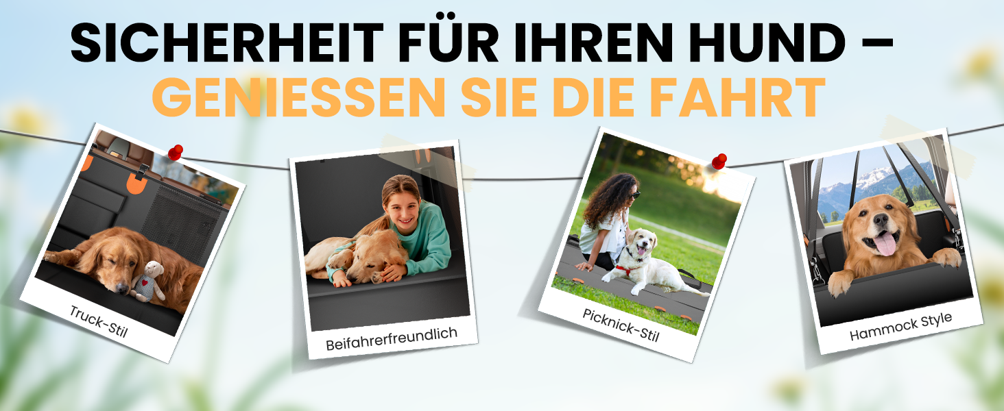 Авточохол на сидіння для собак HiPetpy, 7-шарова захисна накидка з PU-шкіри, водовідштовхувальний, для собак, вантажопідйомність 204 кг, оранжевий