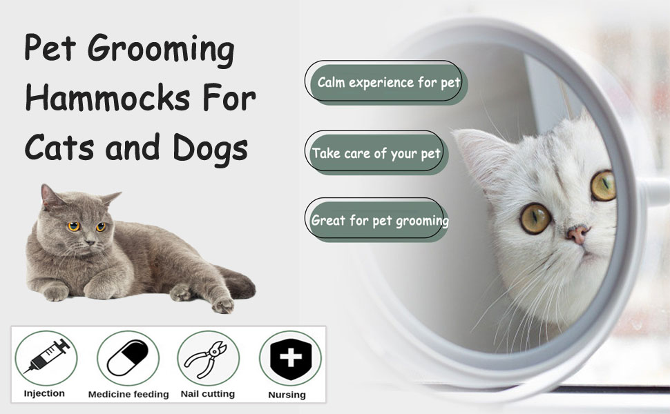 Набір для догляду за тваринами: гамак, обладнання для грумінгу собак та котів, чорний (L)