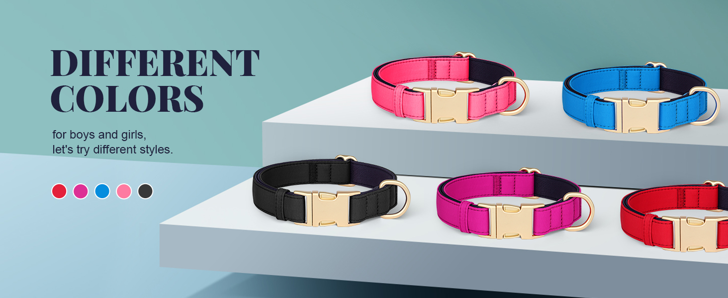 Нашийник для собак Didog з нейлону, м'який, з металевою застібкою-швидкої фіксації, чорний, розмір M (33-51 см)