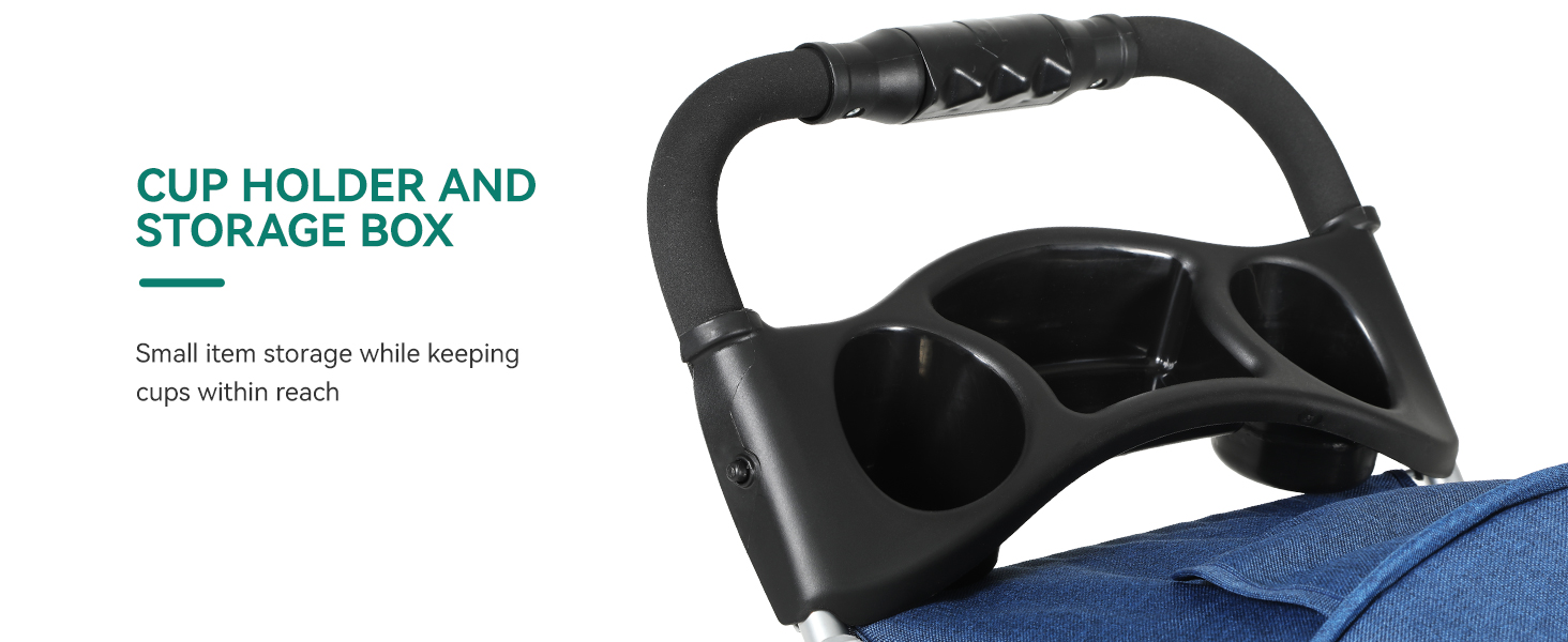 Візок для собак та котів YITAHOME, до 15 кг, з сітчастими віконцями, тримачем для напоїв та кошиком (Блакитний)