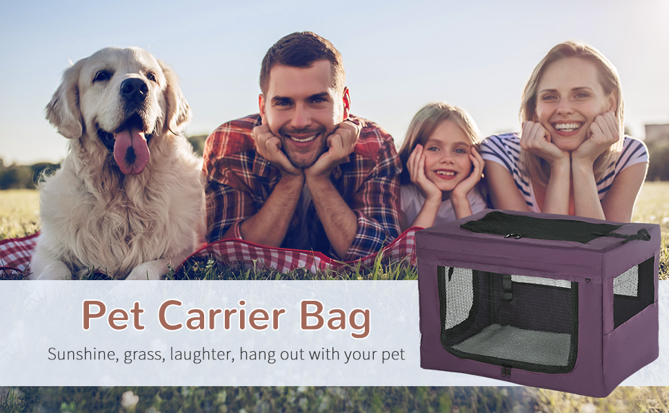 Транспортувальна переноска для котів та собак PawHut 80 см, фіолетовий колір, S