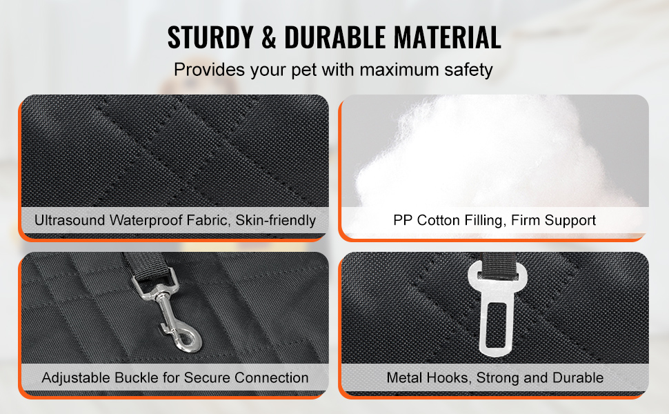 Автокрісло для собак VEVOR, водовідштовхувальне, з лебідкою безпеки, для собак середніх та великих порід (до 45 кг)