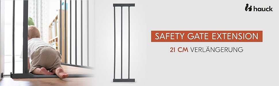 Захисні ворота для дітей Hauck Clear Step Autoclose - сірий, регульована ширина 75-80 см, висота 77 см, самозакривні, без свердління, подовження 21 см