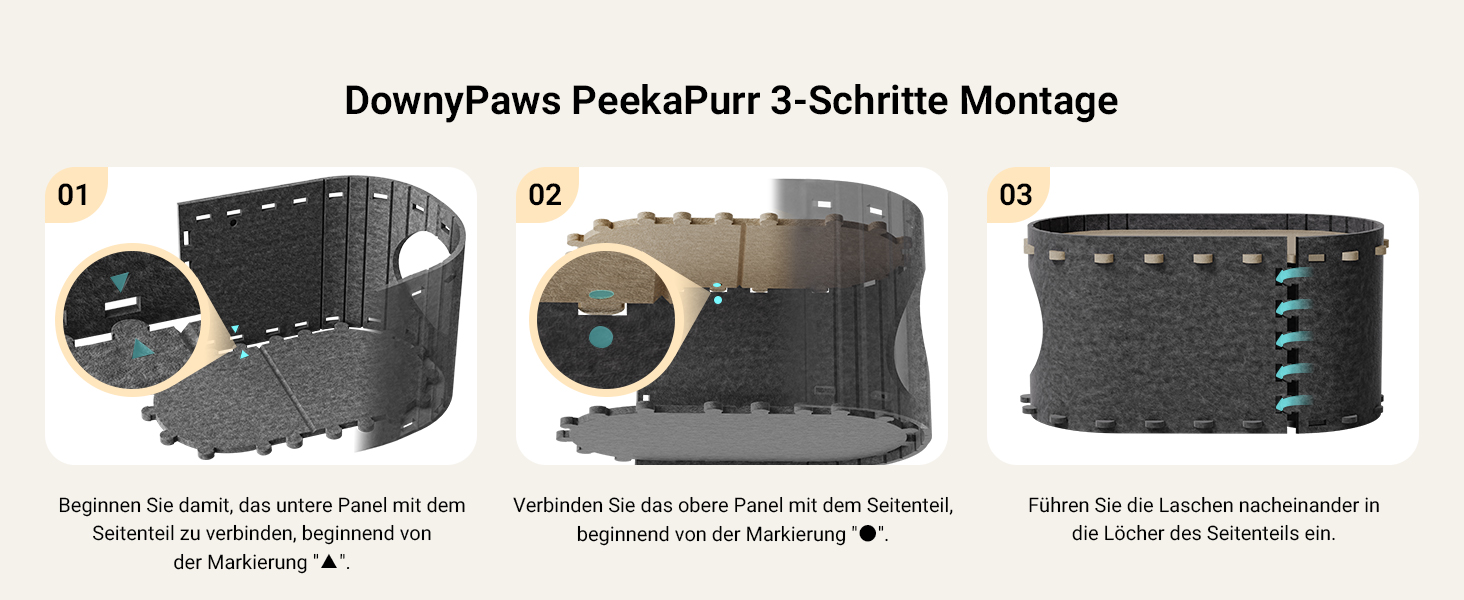 Кігтеточка-будиночок для котів DownyPaws з фетру, 2-ярусна, 50 x 33 x 50 см, сірий (1 шт.)