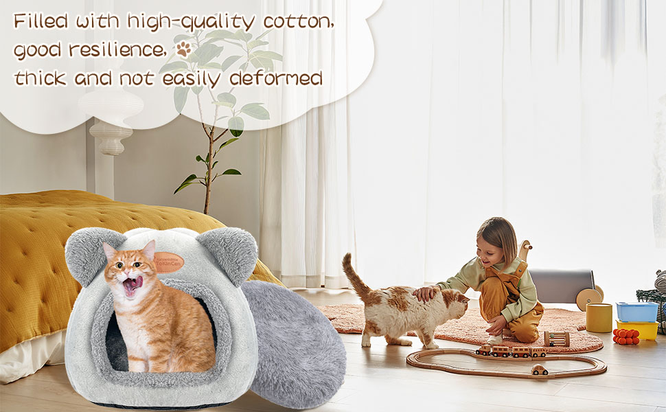 Кіт-будинок ТоКінЦен: миючий, для котів, кроликів, собак та інших дрібних тварин (сірий)