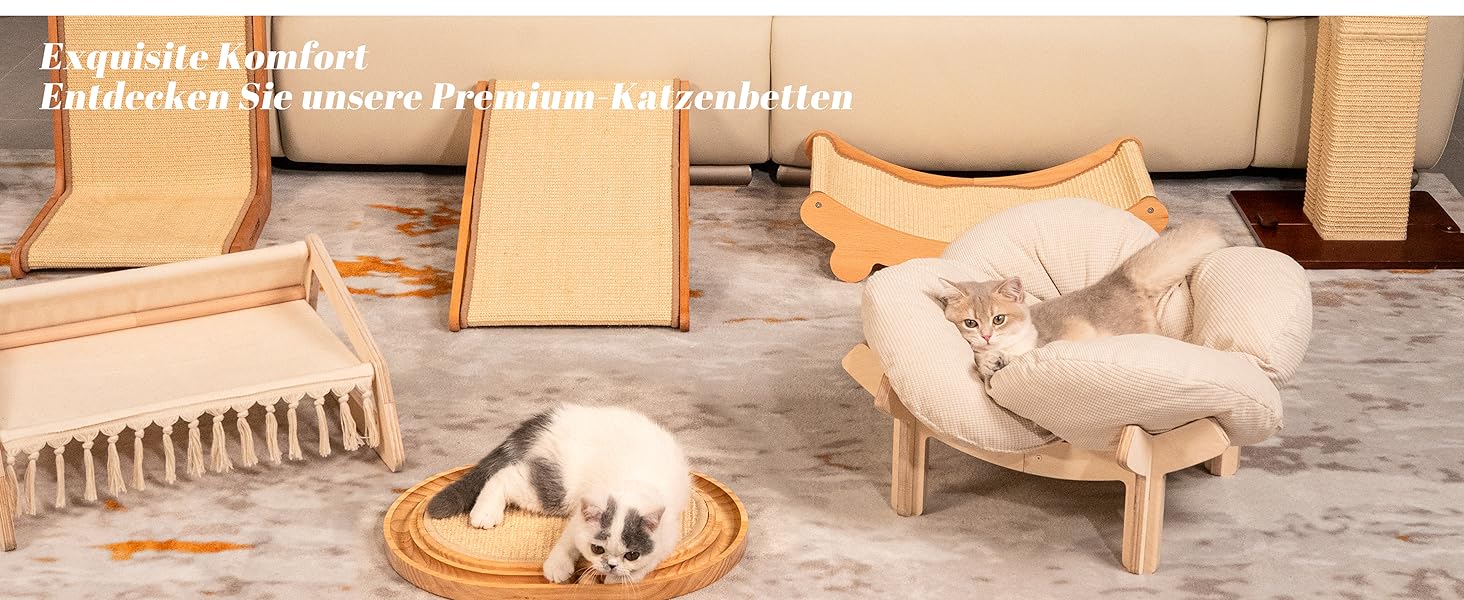 Кішка лежанка CheerPals, велика, 55x55 см, м'яка, біла, для котів усіх порід