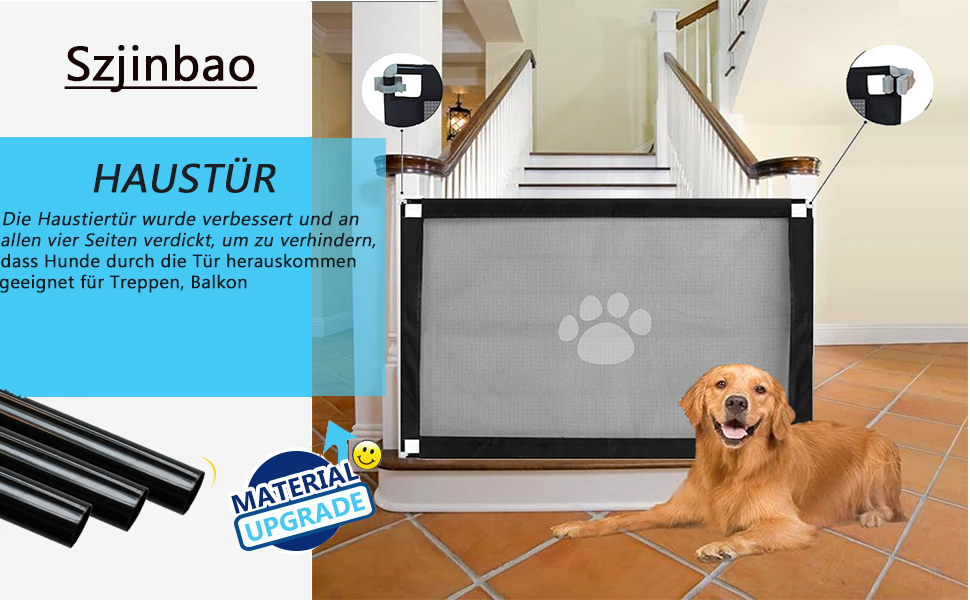 Бар'єр для собак та котів, захист від сходів, без свердління, 100x80 см, чорний