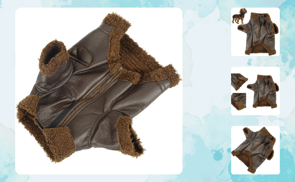 Шкіряна куртка для собак на зиму, тепла, для вулиці, для маленьких та середніх собак, для котів