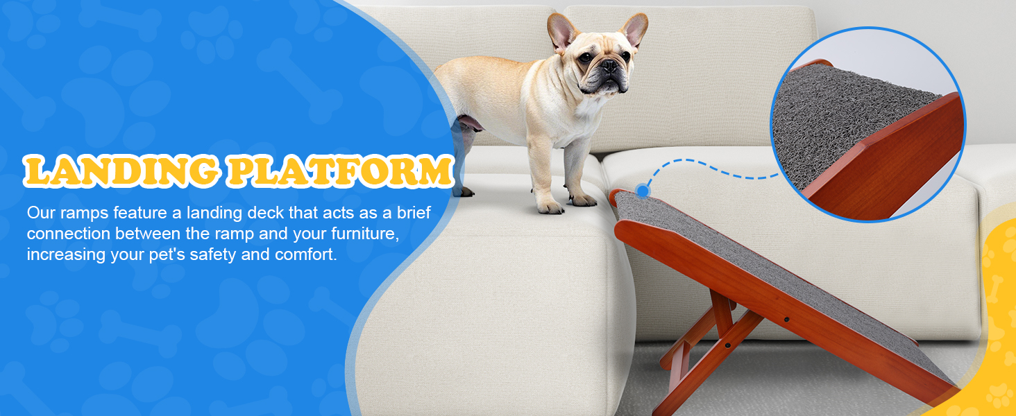 Рампа для собак Hunderampe - регульована, 34-61,5 см, з покриттям, що миється, з берези. Складана, антиковзка, для маленьких та великих собак (XL)