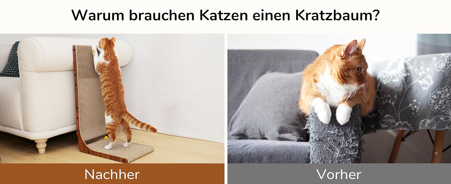 Котячий когтетоп FUKUMARU L-подібний, 68 см, з іграшкою, горіховий колір