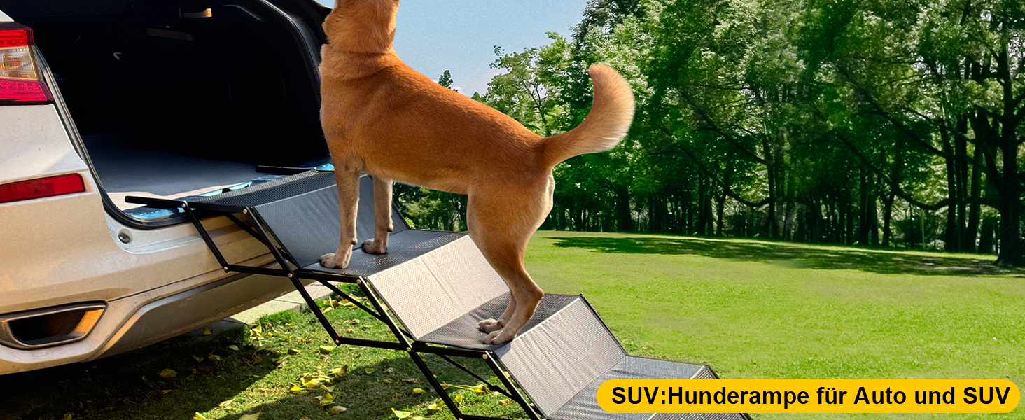 Сходи для собак XARILK - 5-ступенева алюмінієва драбина для собак, 44 см, до 110 кг, для авто, позашляховиків, ліжок та вантажівок