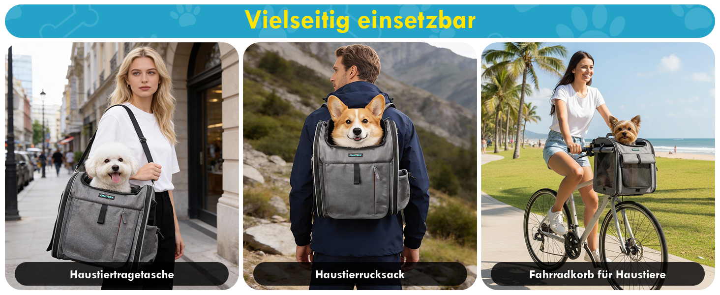 Корзина для собак на велосипед до 10 кг з L-подібним кріпленням Φ8см, складана корзина для велосипеда 4 в 1: рюкзак, сумка через плече, автокрісло, з м'якою подушкою, сітчастими вікнами та світловідбиваючими смугами