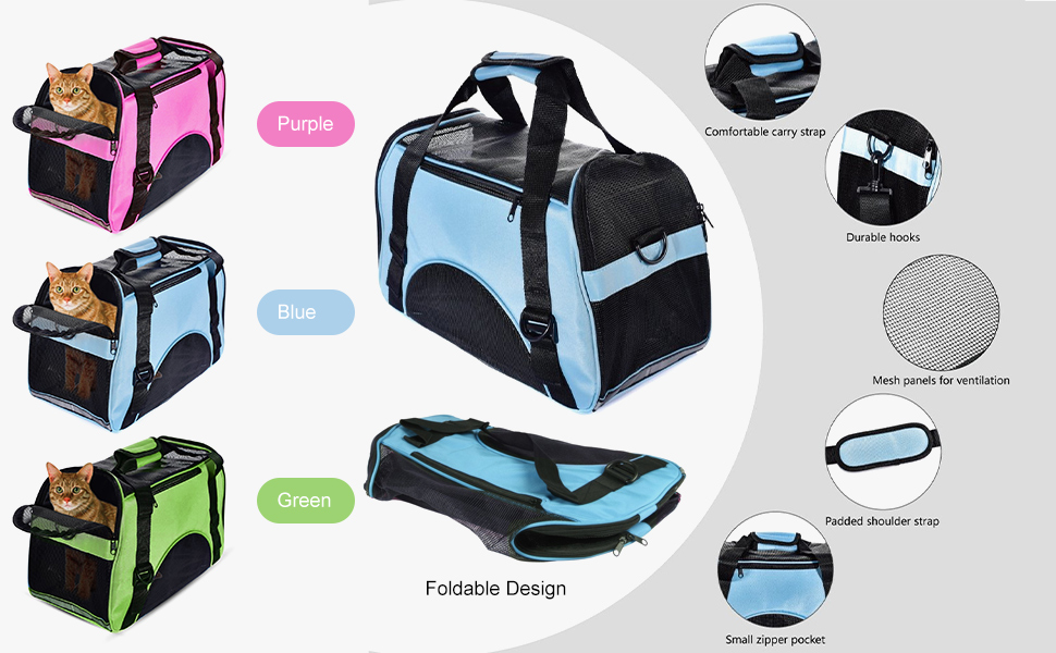 PETCUTE Сумка-переноска для собак і котів, рожева, 50 x 23 x 34 см