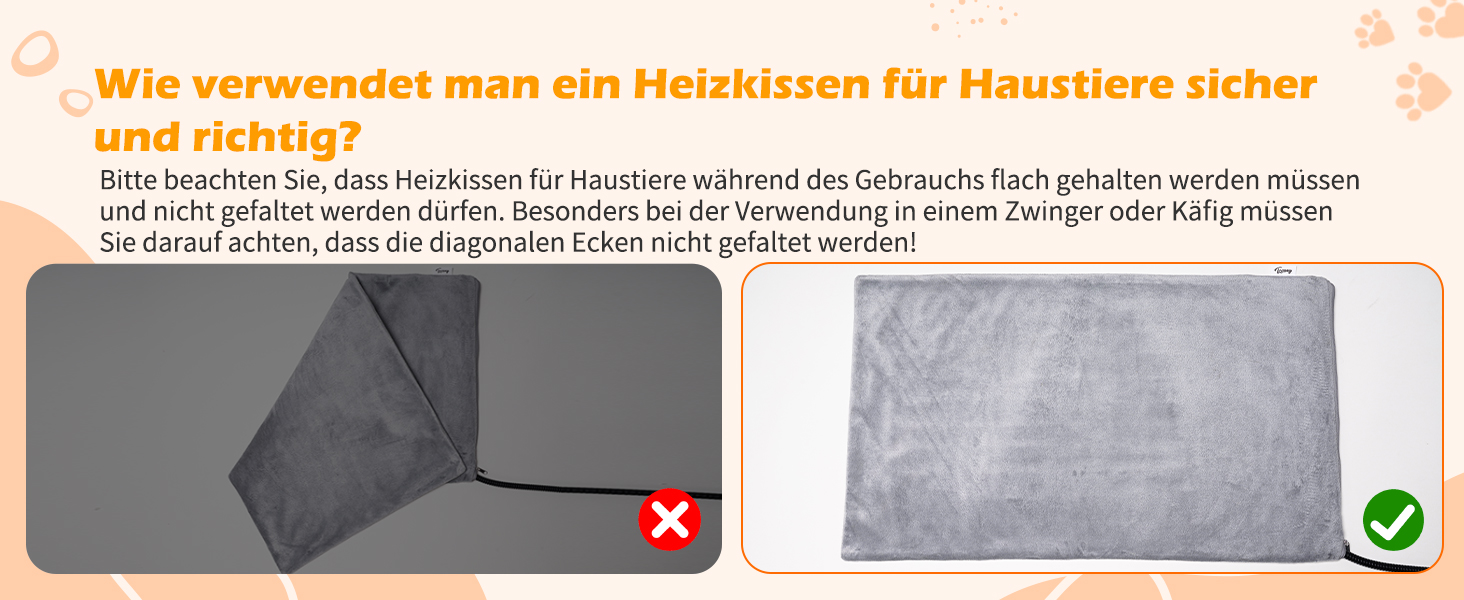 Електричний килимок для котів та собак Toozey, 45x40 см, регулювання часу та температури, безпечний, теплий, сірий
