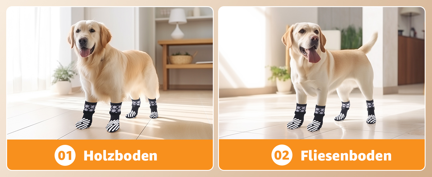 Шкарпетки для собак PICK FOR LIFE 4 шт. Захист лап, антиковзаючі, з клямками для твердих дерев'яних підлог, чорного кольору. Підходять для маленьких, середніх та великих собак.