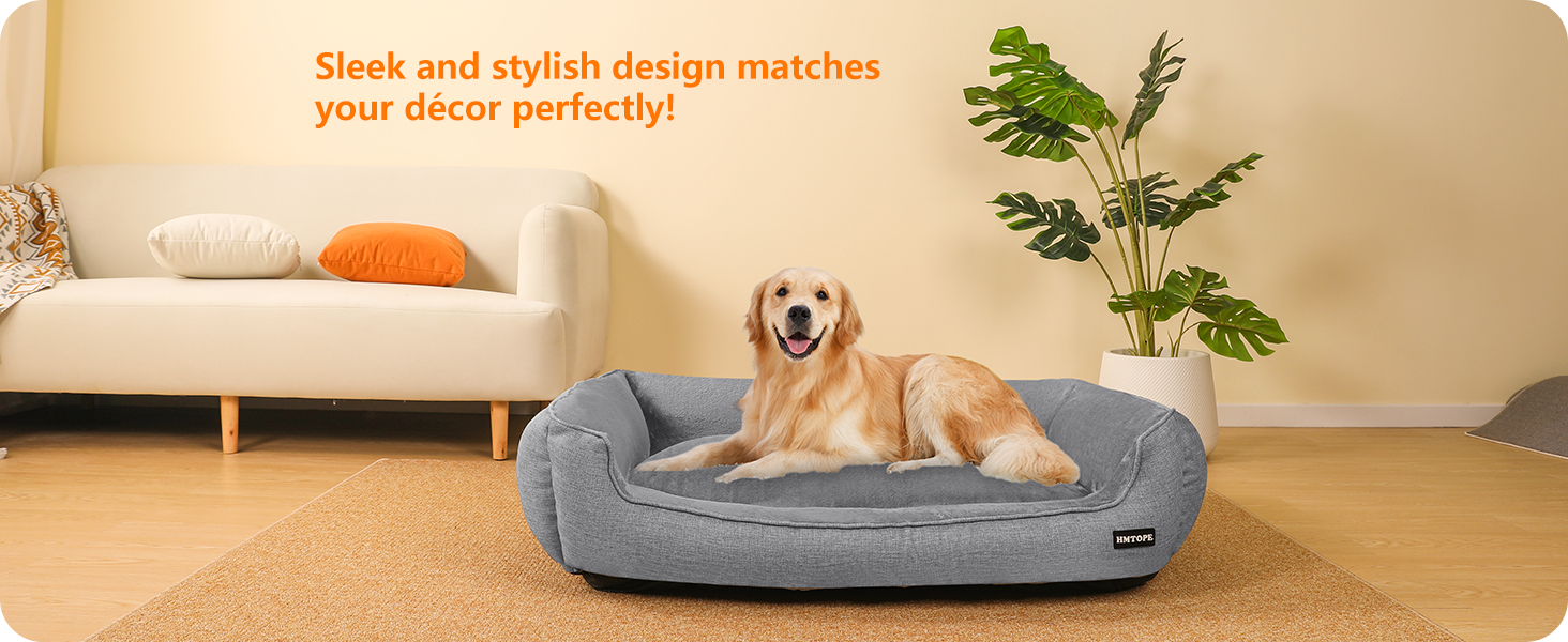 Ліжко для собак, м'яке, знімний чохол, світло-сірий колір, 110 x 86 x 26 см