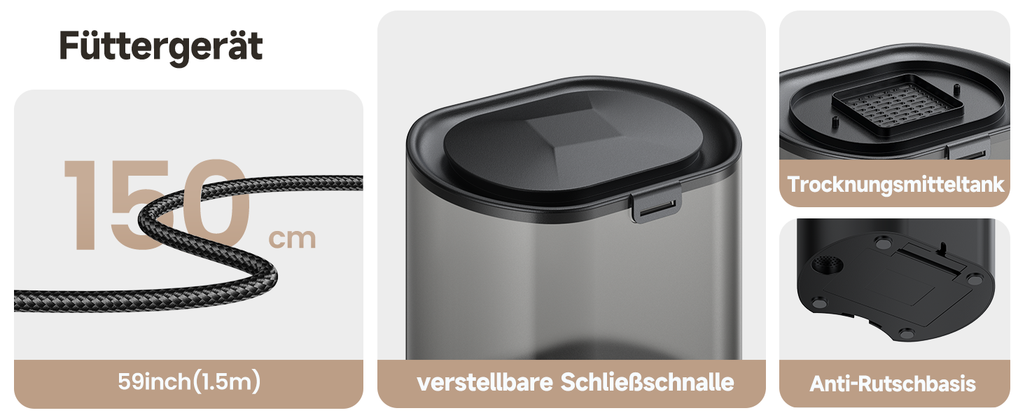 Автоматичний годівник для котів 2.5л з пульта дистанційного керування, програмування та антизастряганням