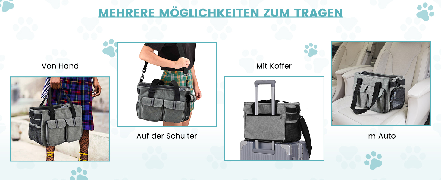 Транспортна переноска для котів та собак Happy Hachi, складана, з регульованим плечовим ременем, з м'якою оббивкою, для авіаперельотів, туристична переноска