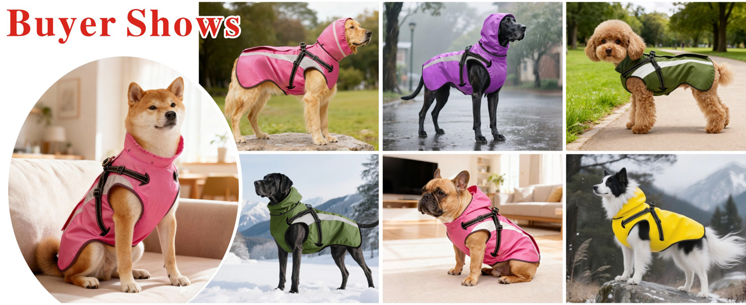 Водонепроникний дощовик для собак Oslueidy - дощовик для собак з капюшоном, пончо для маленьких, середніх та великих собак, цуценят S-XXL (Жовтий, M)