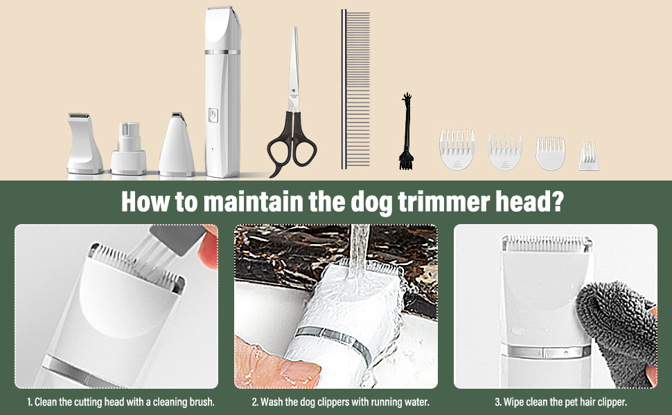Машинка для стрижки собак EUJAM 4-в-1: професійна, миється (IPX7), для грумінгу лап, очей, вух та обличчя