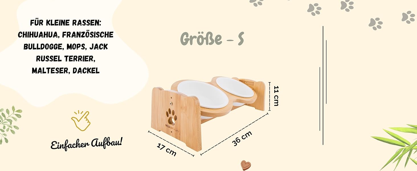 Преміум годівниця для собак та котів Petzy Ceramic, 350 мл | Регульована висота, антиковзаюча підставка, ідеальна для маленьких тварин