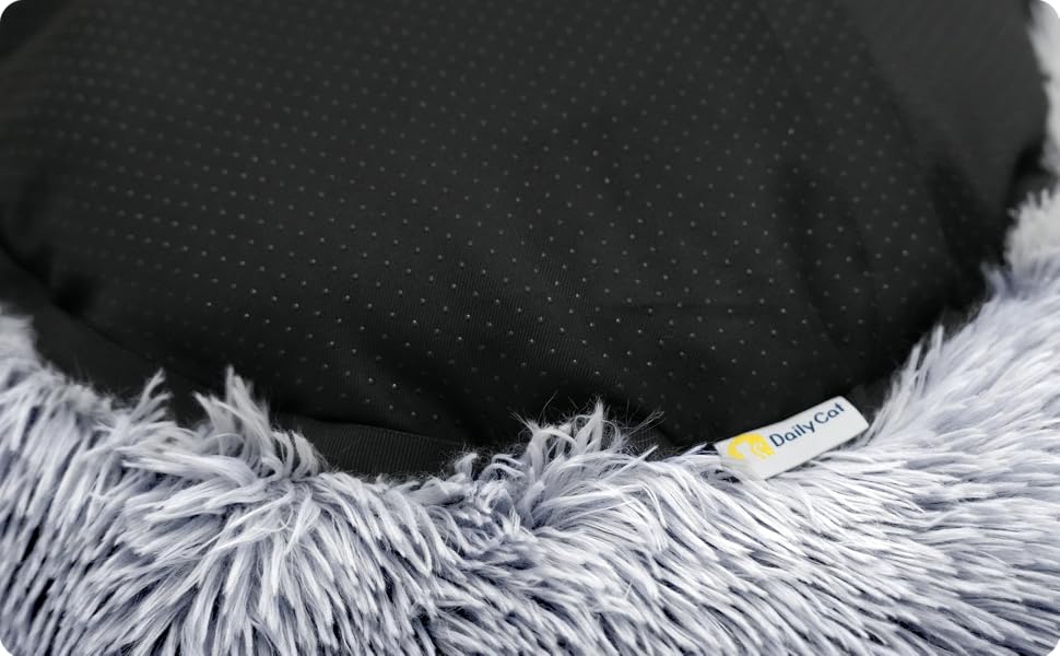 Кругле ліжко для собак та котів, діаметр 60 см, висота 15 см - м'яке, знімний коврик, нековзна підставка, сіре