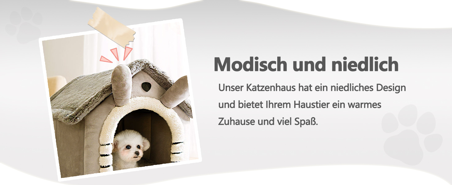 Кіжачий домик Galatée: тепле та затишне ліжко-іглу для котів, з антиковзким дном (M, сірий котик)