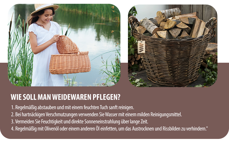 Плетене ліжко для собак та котів Wiklinowy Świat - ліжко з ротангу для домашніх тварин, 66x47x15 см, з коричневим подушкою в крапку