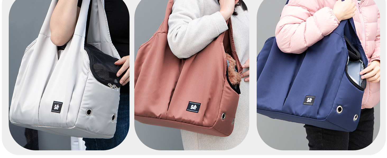 PETCUTE Сумка-переноска для собак та котів, дихаюча, з килимком, плечова сумка з безпечним шнуром та кишенями, для маленьких та середніх собак, цуценят та котів, Карамель