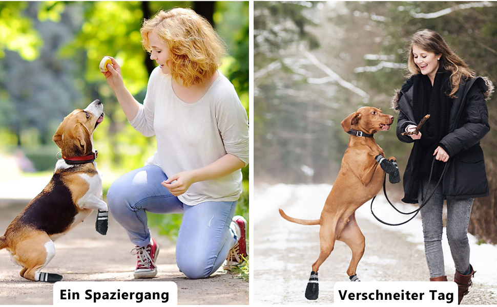 Чоботи для собак REESTBOO, 4 шт. Водонепроникні захисні човники для лап з відбиваючим ремінцем, клямками, для великих собак, чорні (XXL)