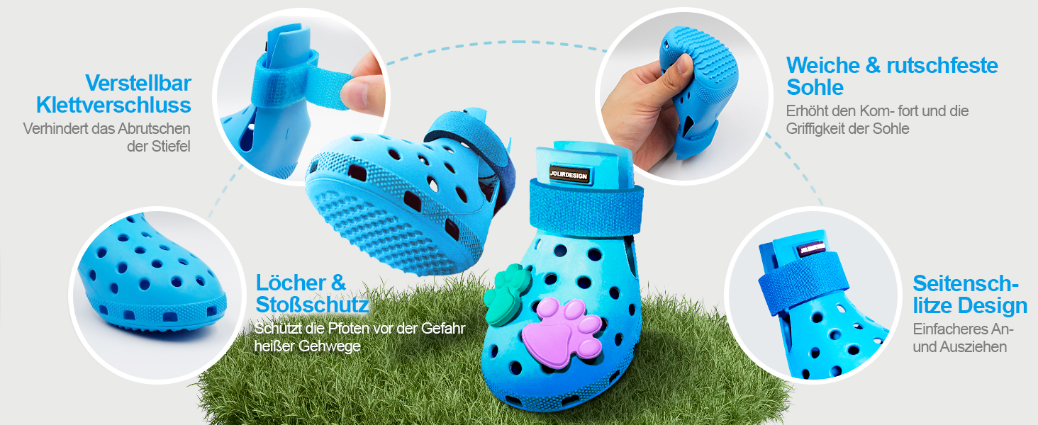 Чоботи для собак: захист лап, водонепроникні, зручні, дихаючі, антиковзні, легкі в догляді. Підходять для літа та зими (M, Blue)