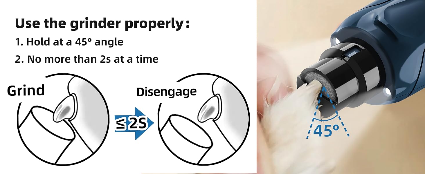 Електричний точилка для кігтів собак та котів Casfuy - 6 режимів, 45 dB, з LED-підсвічуванням, для великих, середніх та маленьких тварин, з захистом від пилу, блакитний