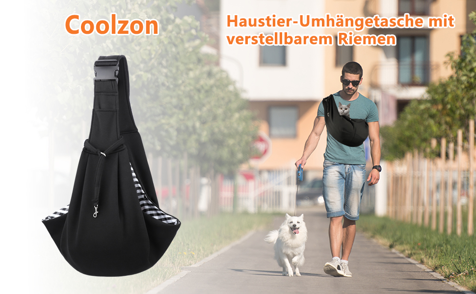 Сумка-кенгуру для собак Coolzon, переноска для тварин, дихаюча, для маленьких собак та котів, до 7 кг (зелена/чорна)